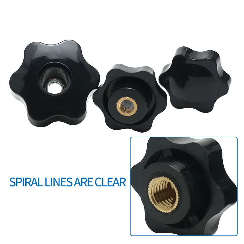 10/5 PCS M5 M6 M8 M10 Plum Hand Tighten Nuts Handle Thread Star Mechanical Black Thumb Nuts Clamping Knob Manual Nuts