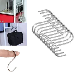 304 Stainless Steel S Shaped Hanger Hook Kitchen Bathroom Clothing Hanger Hooks Railing Clasp Holder Hooks Hanging