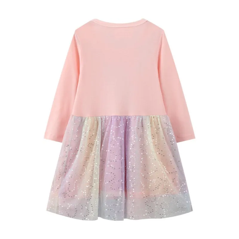 Jumping Meters Princess Party Tutu Girls Dresses Fashion Hot Selling Birthday Gift Long Sleeve Autumn Spring Kids Frocks Costume image 2
