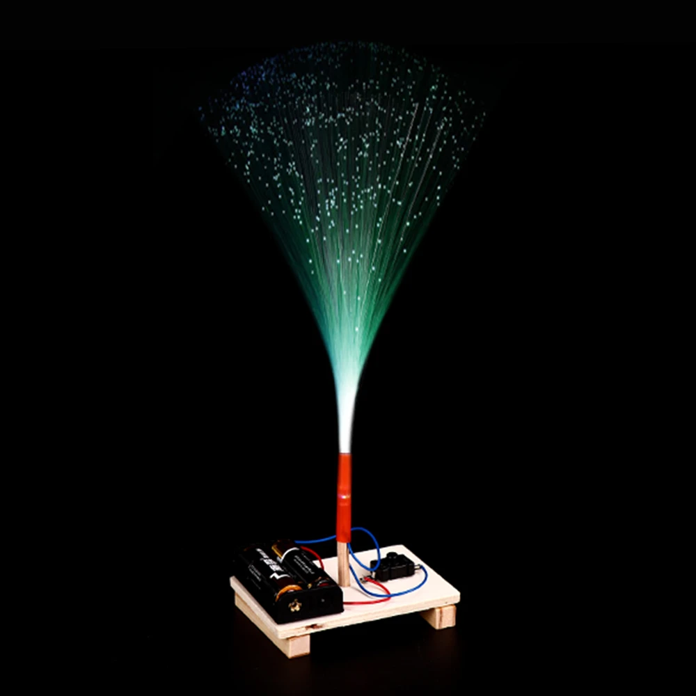 科学と技術小型生産注入プライマリスクール学生科学実験DIYカラフルな光ファイバーランプ