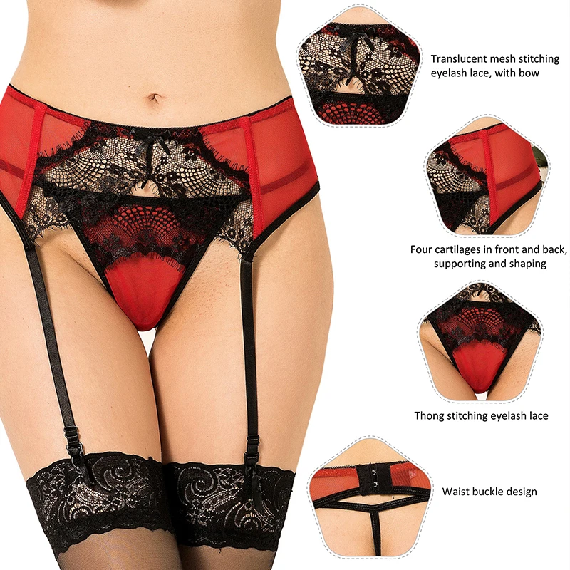 Comeondear Suspender Belts Bridal Lace Garter Belt Plus Size Garter For Stockings Underwear Woman Wedding Sexy Garter Llingerie