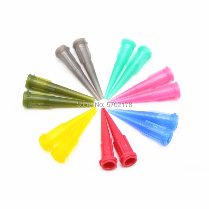 100PCS Dispensing valve plastic head TT oblique needle dispensing nozzle full plastic needle