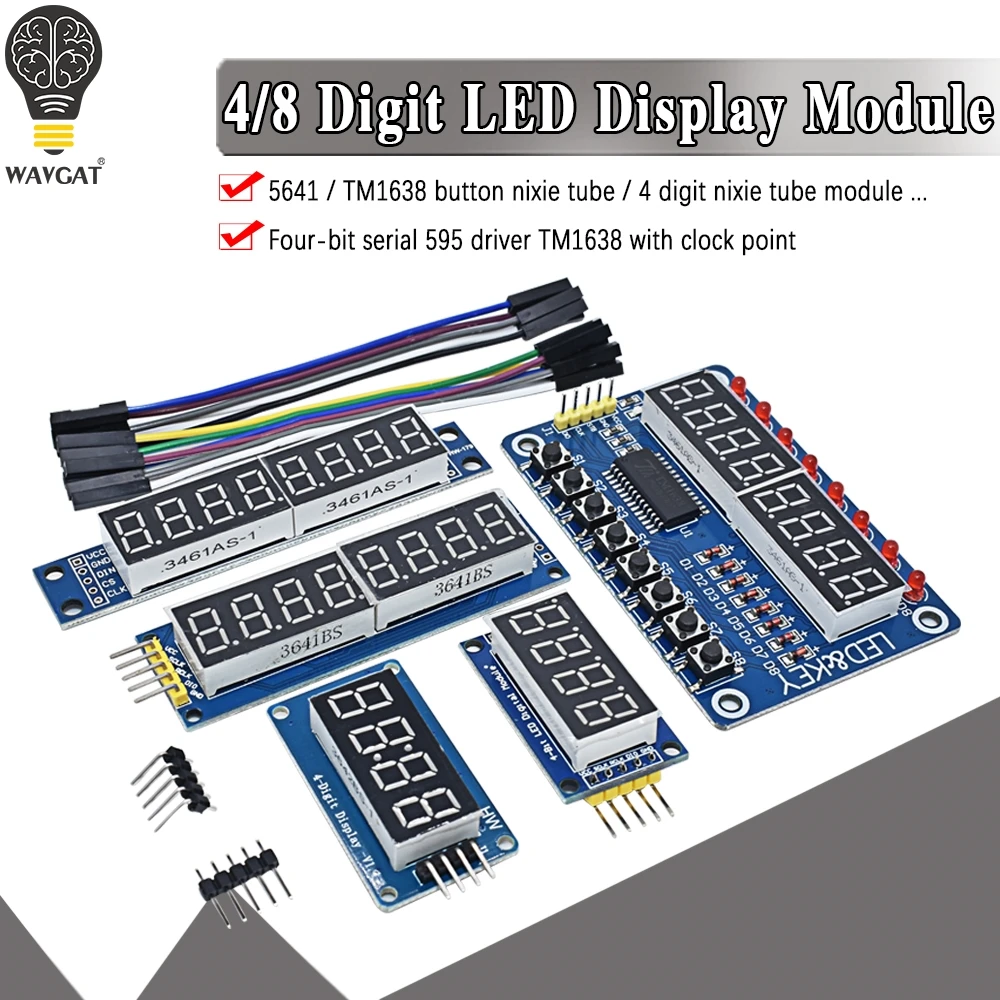 Moduł TM1638 TM1637 4-klawiszowy wyświetlacz dla AVR Arduino MAX7219 Cyfrowa rura LED 8-bitowa 74HC595