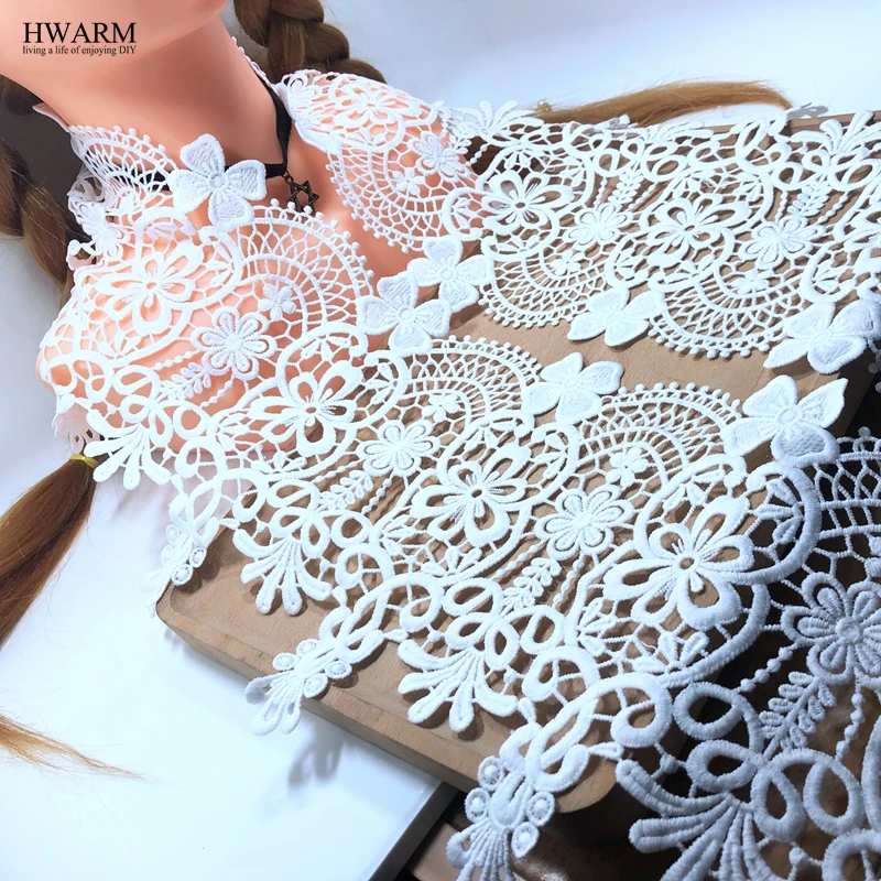 5yards 19.5cm african lace fabric ribbon trim cloth accessories DIY fashionable wedding decoration for home costura sewing laces