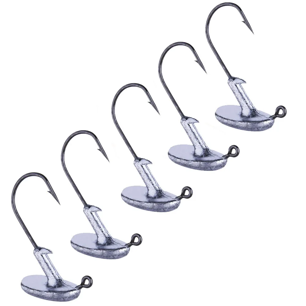 10 Stück/Set, 3,5 g, 5 g, 7 g, 10 g, 14 g, Jig-Köpfe, Angelhaken mit Gewicht, Angelhaken, der nicht im Gras hängen bleibt, für weiche Köder. – Detail 1