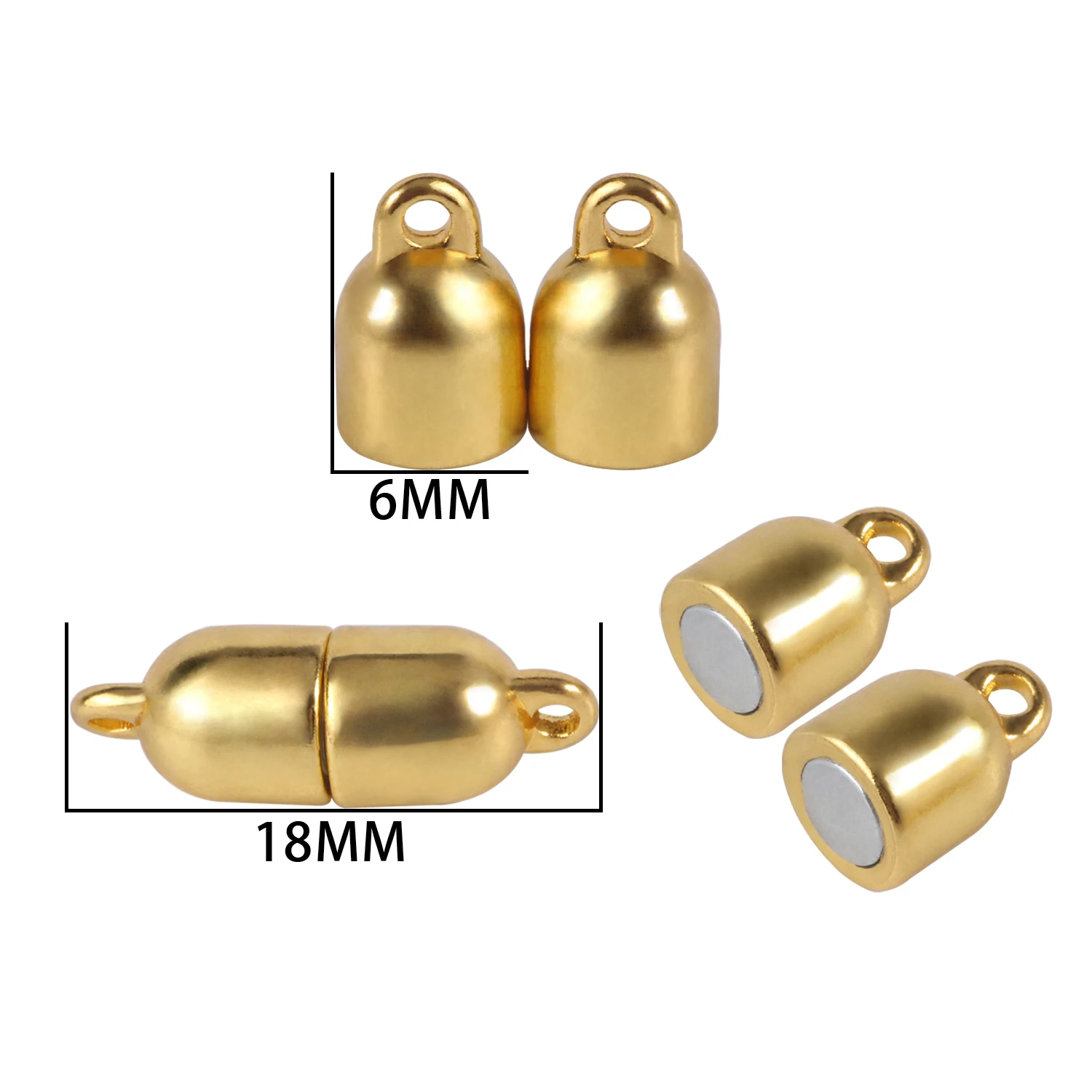 Stainless Steel Strong Magnetic Clasps For Leather Cord Bracelets Connectors for DIY Jewelry Making For Beginner Necklace