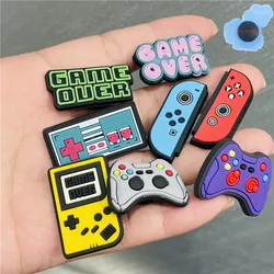 Hot Sales 1-8pcs PVC Game Over Game Console Shoes Accessories Garden Shoe Decorations Fit Children Buckle Charms