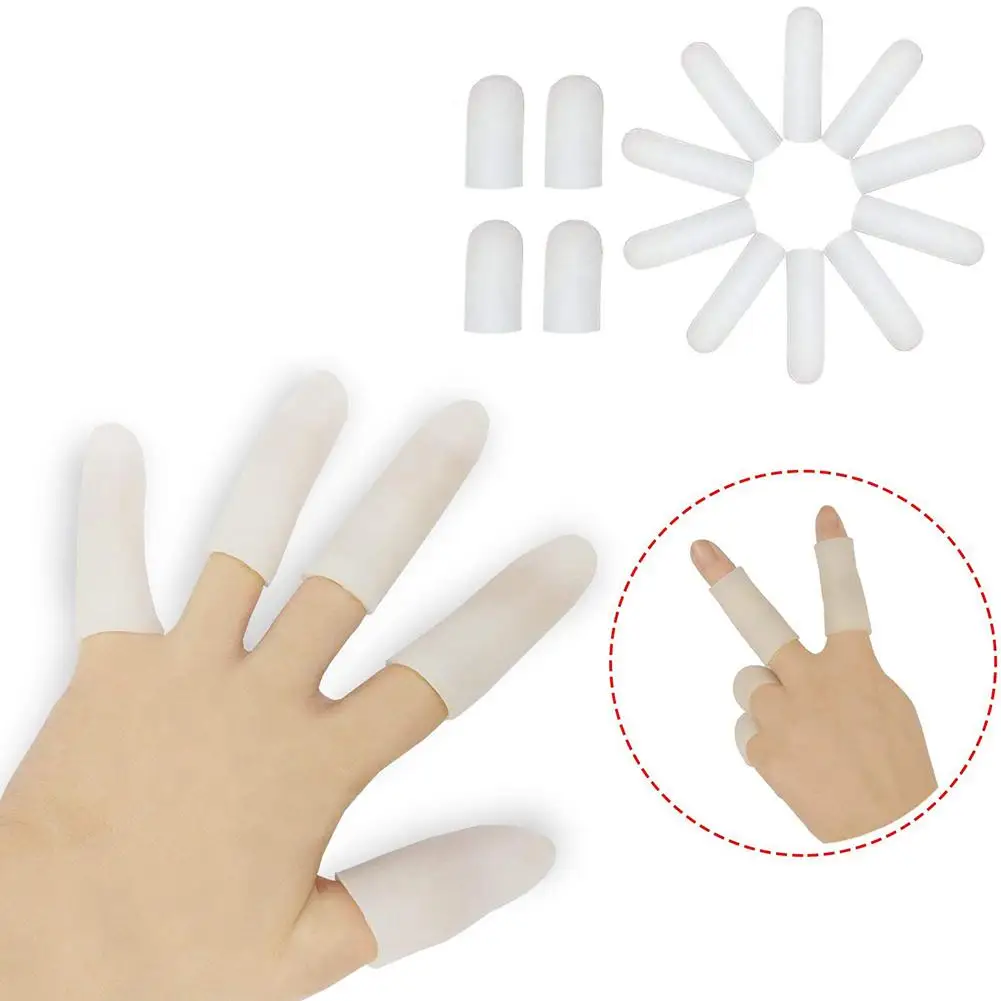 2Pcs Soft Silicone Gel Finger Cots Little Toe Tube Protector Hand Cracking Eczema Sleeves Finger Gloves Manicure Tools