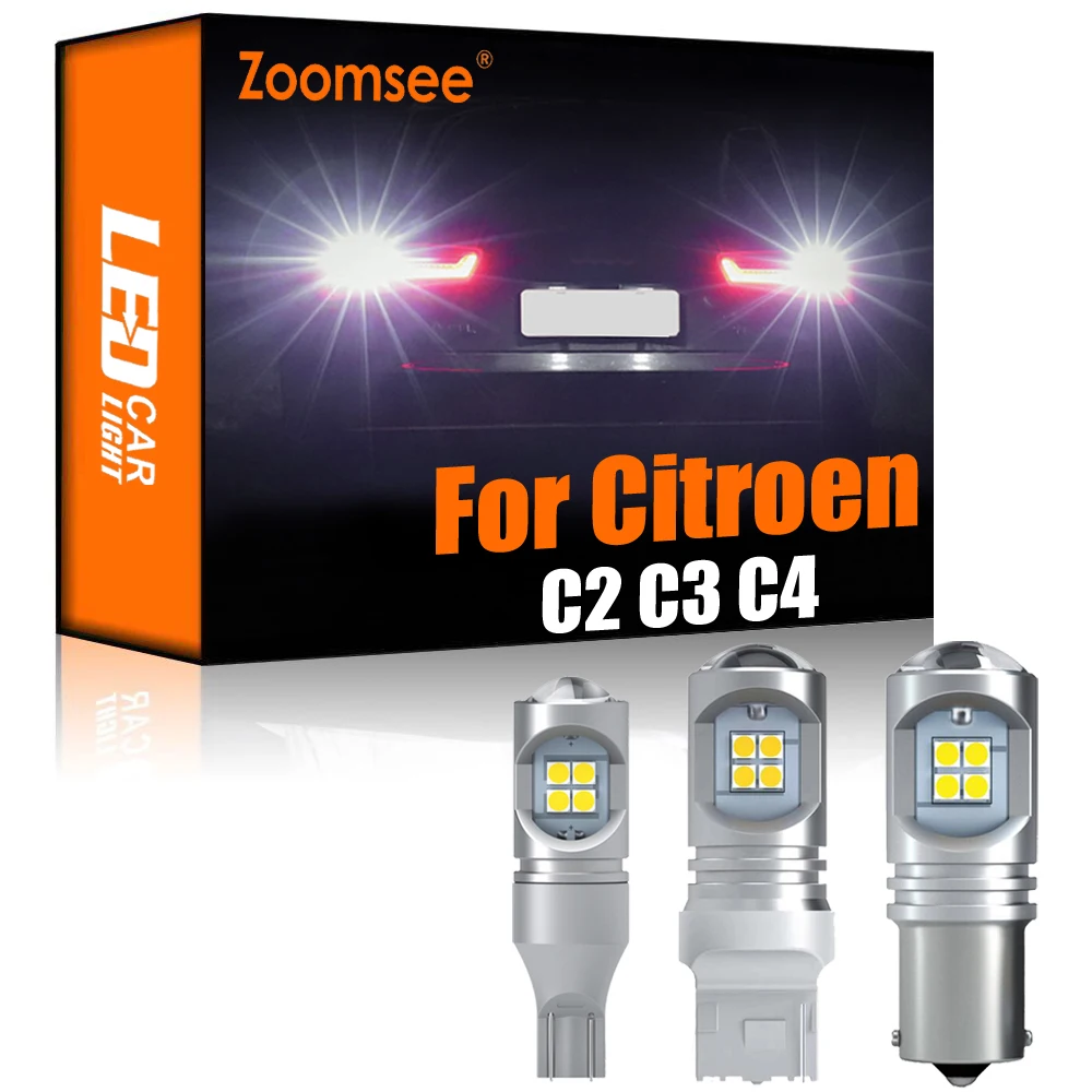 

Zoomsee 2 шт. белый светодисветодиодный заднего хода для Citroen C2 C3 C4 Xsara Picasso DS3 DS4 DS5 2000-2020 Canbus Внешняя резервная задняя лампа светильник