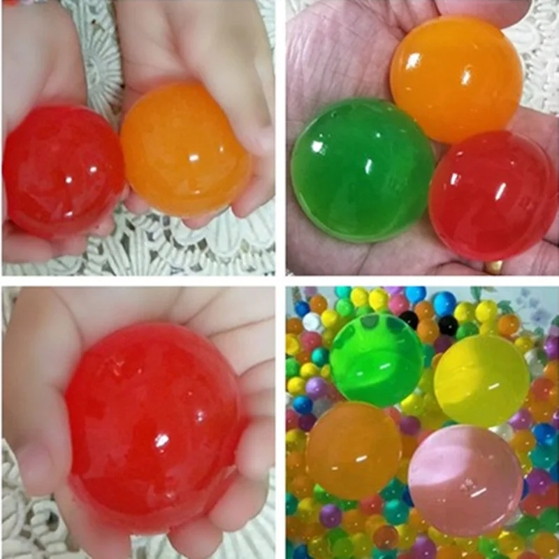 100pcs Extra large Colorful Pearl Gel Ball Polymer Hydrogel Crystal Mud Soil Water Beads Grow Magic Jelly Wedding Home