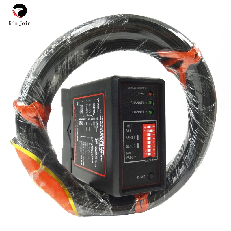 double channel Loop Detector for car detecting with 50M 0.75mm loop sensor Coil wire use for parking system