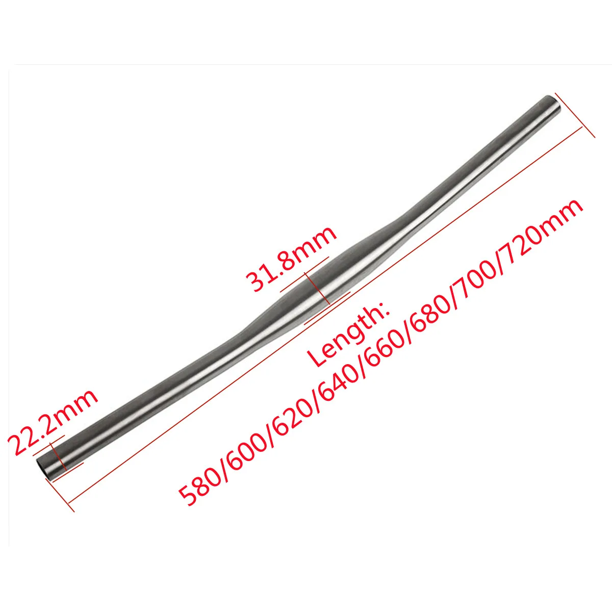 CNC Bike Handlebar Flat Titanium Bicycle Handle Bar 25.4mm/31.8mm Cycling Accessories Part