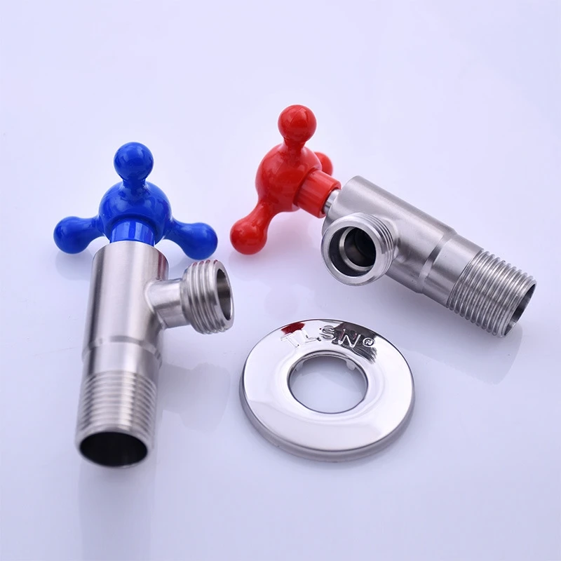 

2pcs/set Angle Valves SUS304 Stainless Steel Brushed Finish Filling Valve Bathroom Accessories Angle Valve for Toilet Sink