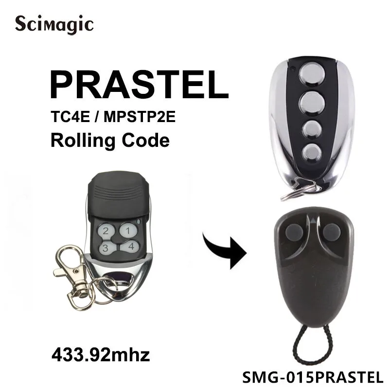 

PRASTEL MPSTF2E MPSTF3E MPSTF4E 433.92MHz Compatible Replacement Garage Gate Remote Control