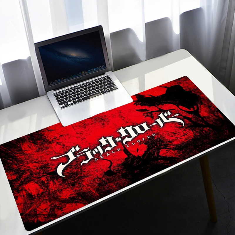 Black Clover Mouse Pad Large 900X400 Kawaii Gaming Accessories Computer Desk Mousepad XXL Non-slip Keyboard Long Big Mouse Mat