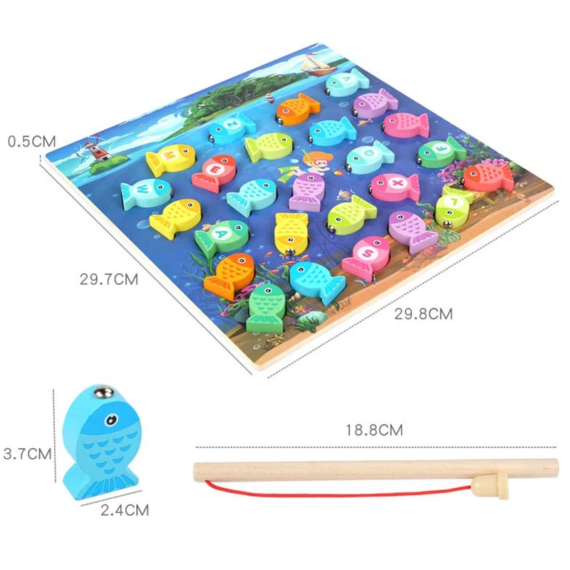 Hout 3d Puzzel Magnetische Vissen Speelgoed Kinderen Educatief Vissen Hout Leuk Spel Speelgoed Voor Kinderen Baby Kids Geschenken Magneet Vissen