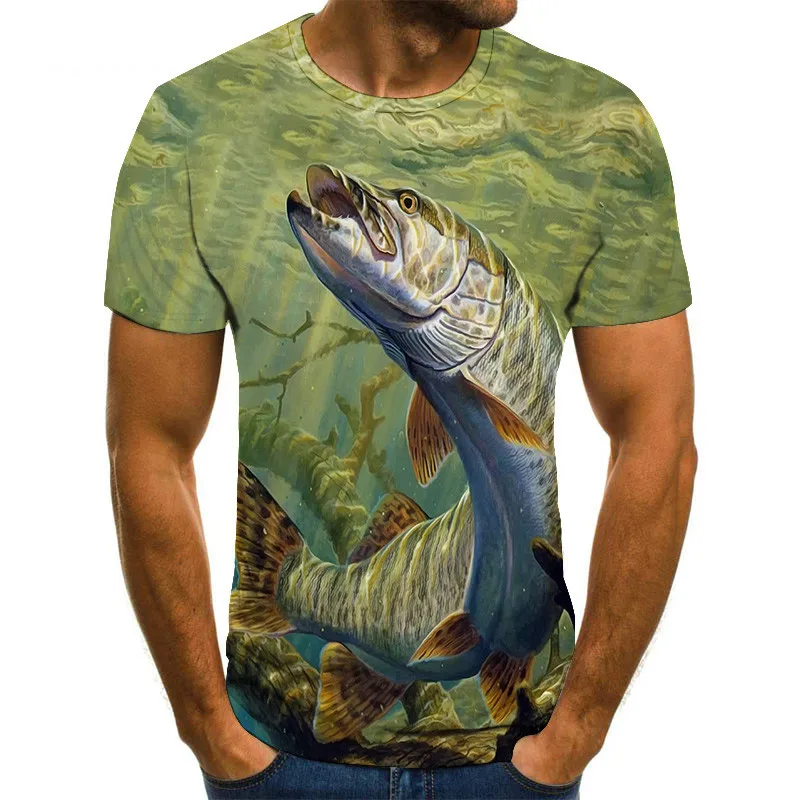 2023 Hot New Men Leisure 3D Printing T Shirt Funny Fish Print Tees Men/Women T-shirt Hip Hop Streetwear Oversized Harajuku Tops