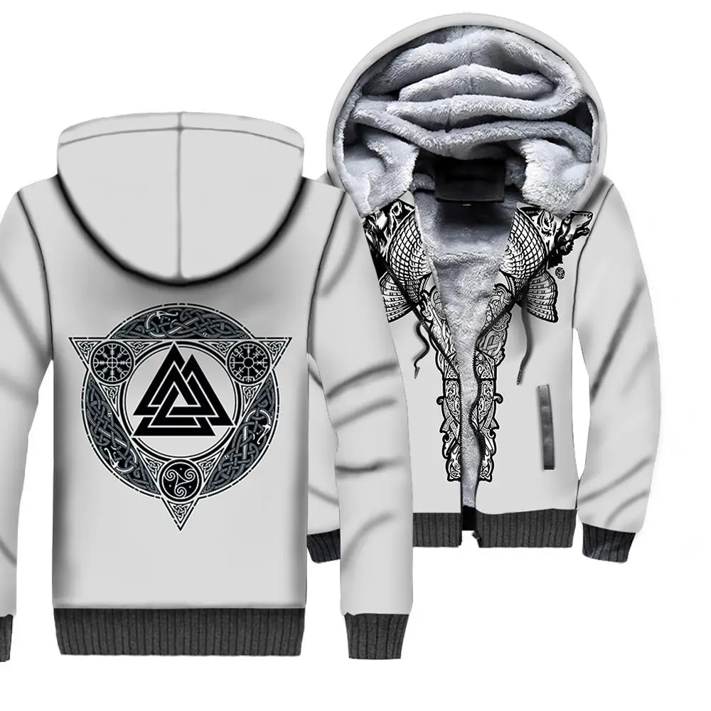 NewFashion Tessffel Tattoo Warriors God Odin Fenrir NewFashion Thicker Winter Tracksuit 3DPrint Harajuku Jacket Fleece Hoodies D