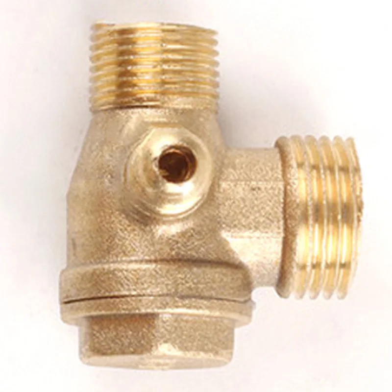 10*16*20 3-Port Brass Threaded Check Valve Air Compressor Tube Connect Air Pressure Tank Compressor Piston Pump Connector Tool