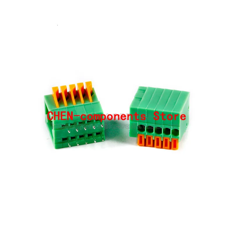 5Pcs KF141V-2.54-2 / 3/4/35/6 / 8P Dubbele Rij Rechte Insert 2.54Mm Afstand Lente type Pcb Terminal Terminal