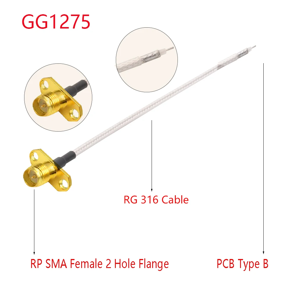 1Pc (Rp) sma Vrouwelijke Flens Pcb Soldeer Pigtail RG316 Kabel Voor Wifi Draadloze Router Gps Gprs Lage Verlies Jackplug Draad Connector