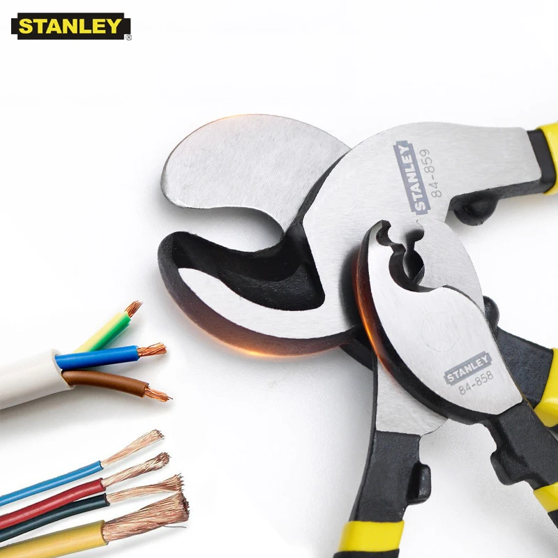 

Stanley 1-Piece 6''/ 10" Professional Durable Cable Cutter Electrical Wire Cutting Stripper Plier Tools for Copper Aluminium