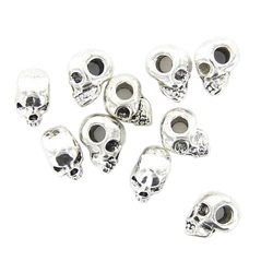 10pcs Antique Skull Spacer Beads Jewelry Accessories for Bracelet Necklace Making 10x8mm