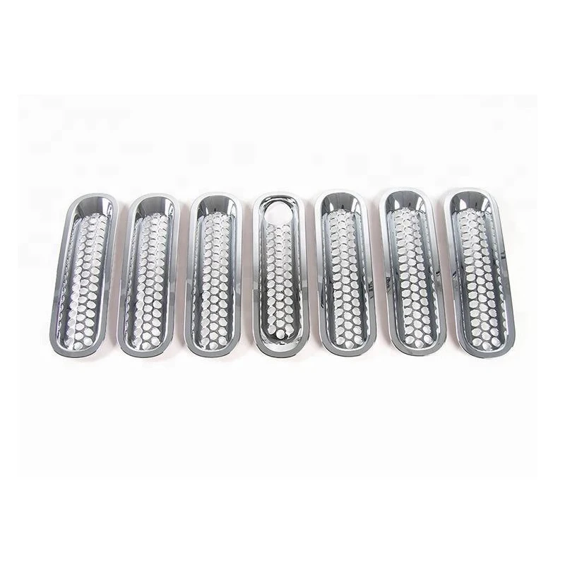 

Bright silvery Grille Inserts For Jeep Wrangler JK JKU 2007-2018 ABS Factory Auto Accessories