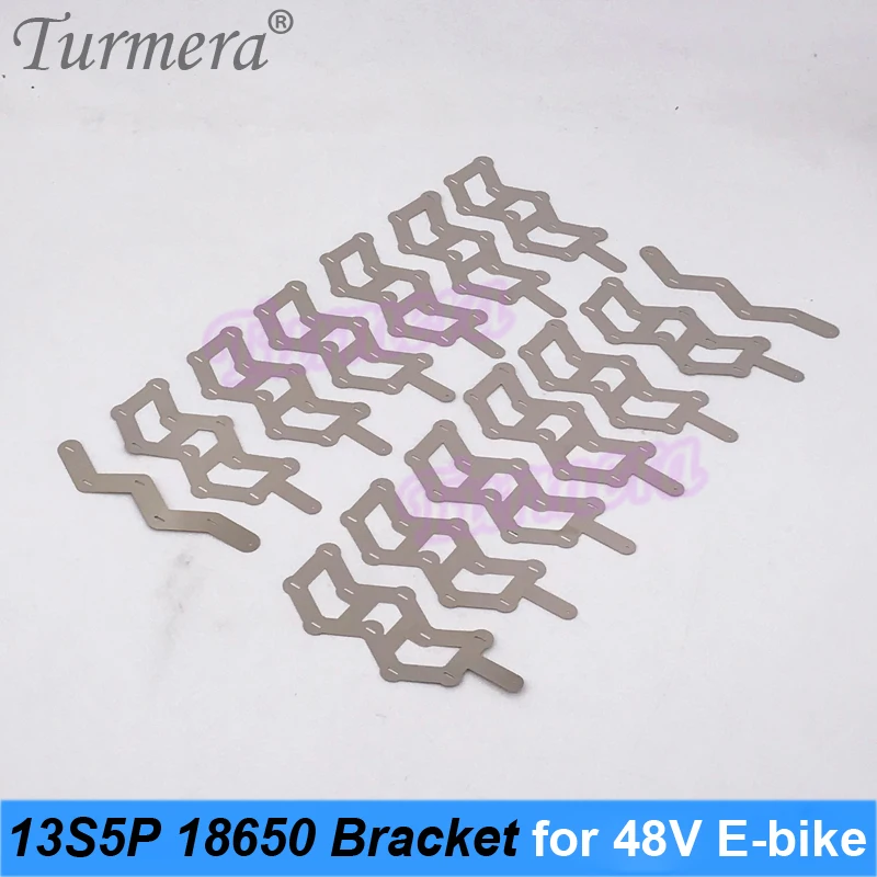 Turmera 48V Silver Fish Battery 13S5P 18650 Holder with 13S 15A Balancing BMS Welding Nickel for 52V Electric Bike Battery Use