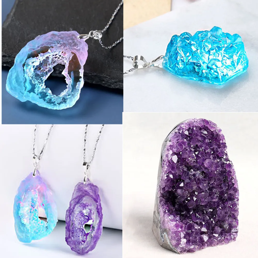 Crystal Natural Druzy Stone Epoxy Resin Molds UV Resin Silicone Mold For DIY Resin Epoxy Casting Mold Silicone Jewelry Making