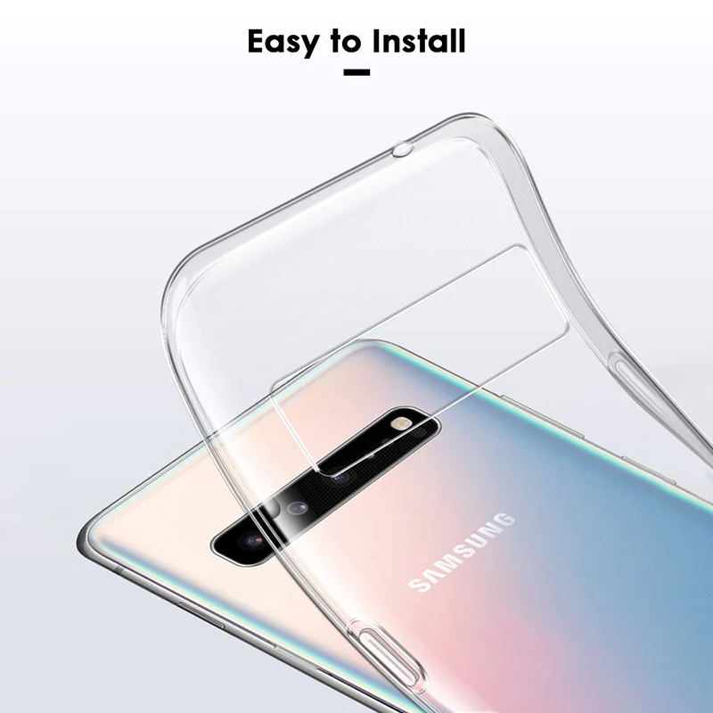 Silicone Crystal Clear Phone Cases for Samsung Galaxy S10 5G E S10E Plus Lite S105G S10Plus Soft TPU Transparent Thin Back Cover