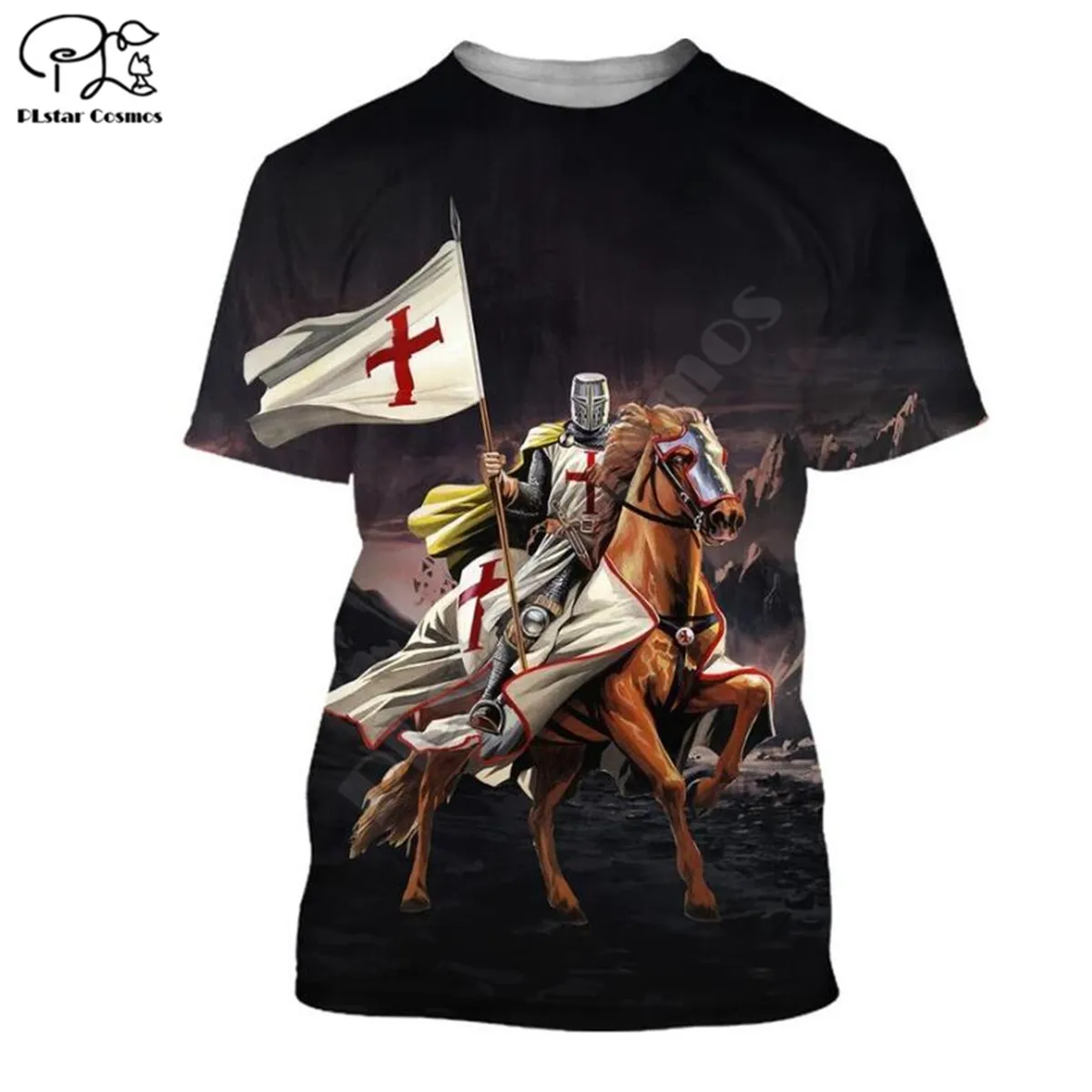 Knights Templar T Shirt summer printed t-shirt men for women shirts tops black cotton tees Fashion Short sleeve
