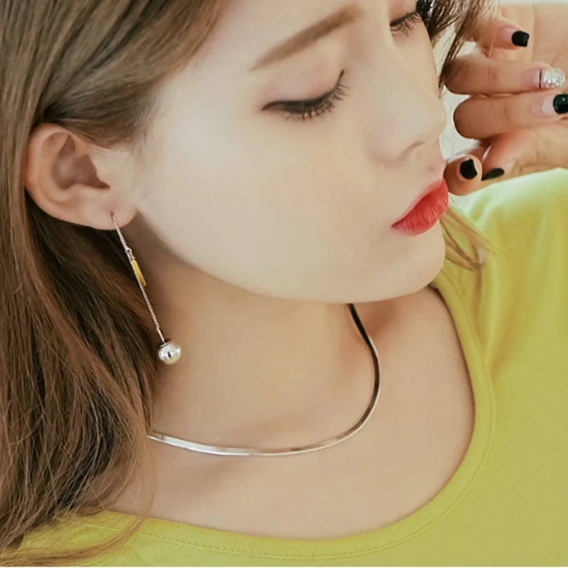 

Modian Hot Sale Fashion Simple Snake Necklaces Classic Girls 925 Sterling Silver Choker Chain For Women Silver Fine Jewelry Gift