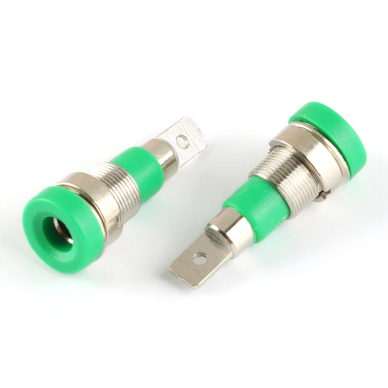 2pcs 4MM Binding Post Banana Socket panel mount Test Probe connector Female Jack Socket Plug Wire Connector