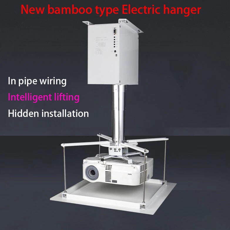 

New type Projector Lifting Rack 100mm Electric projector bracket 220V 25W Remote control lifting Hidden projector hanger