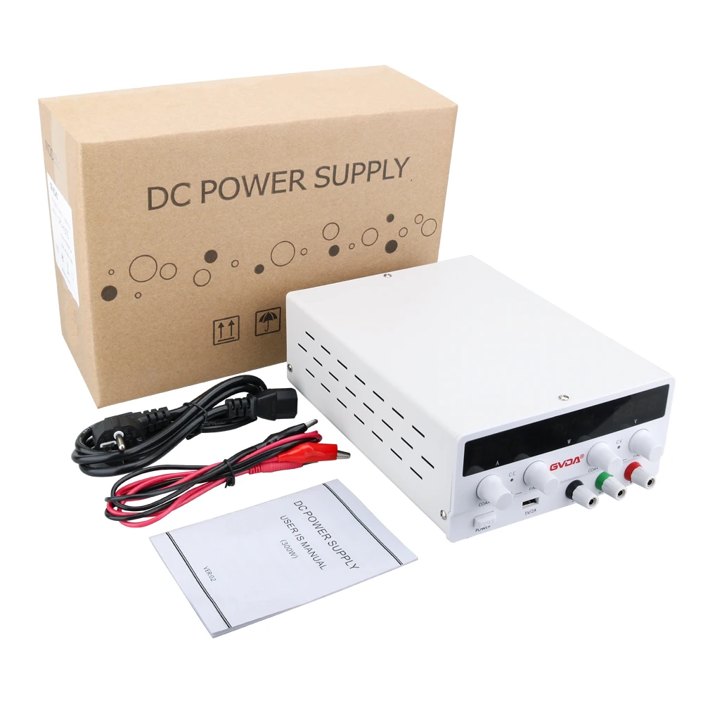 GVDA-fuente de alimentación CC ajustable, fuente de alimentación regulada para laboratorio, regulador de voltaje de 30V, 10A, 60V, 5A