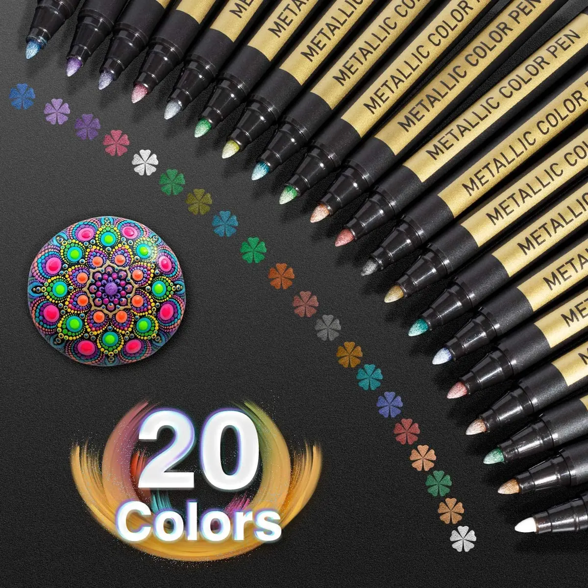 

10/20 Color Metallic Paint Marker Pen Permanent Writing Rock Painting Photo Album Scrapbook Glass Wood Canvas Card Art marker