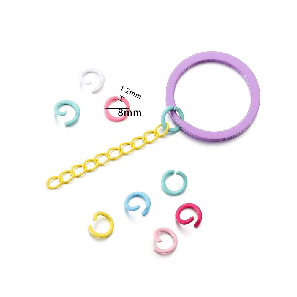 100Pcs/Lot 1,2 x8mm Bunte Metall Open Jump Ringe Split Jump Ring Stecker für DIY Schmuck, Die Entdeckungen zubehör Liefert – Detail 4
