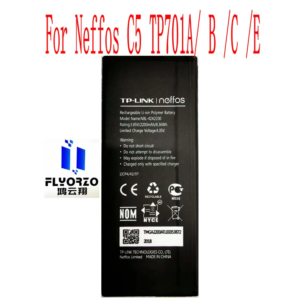 

New High Quality 2200mAh NBL-42A2200 Battery For Neffos C5 TP701A/ B /C /E Mobile Phone