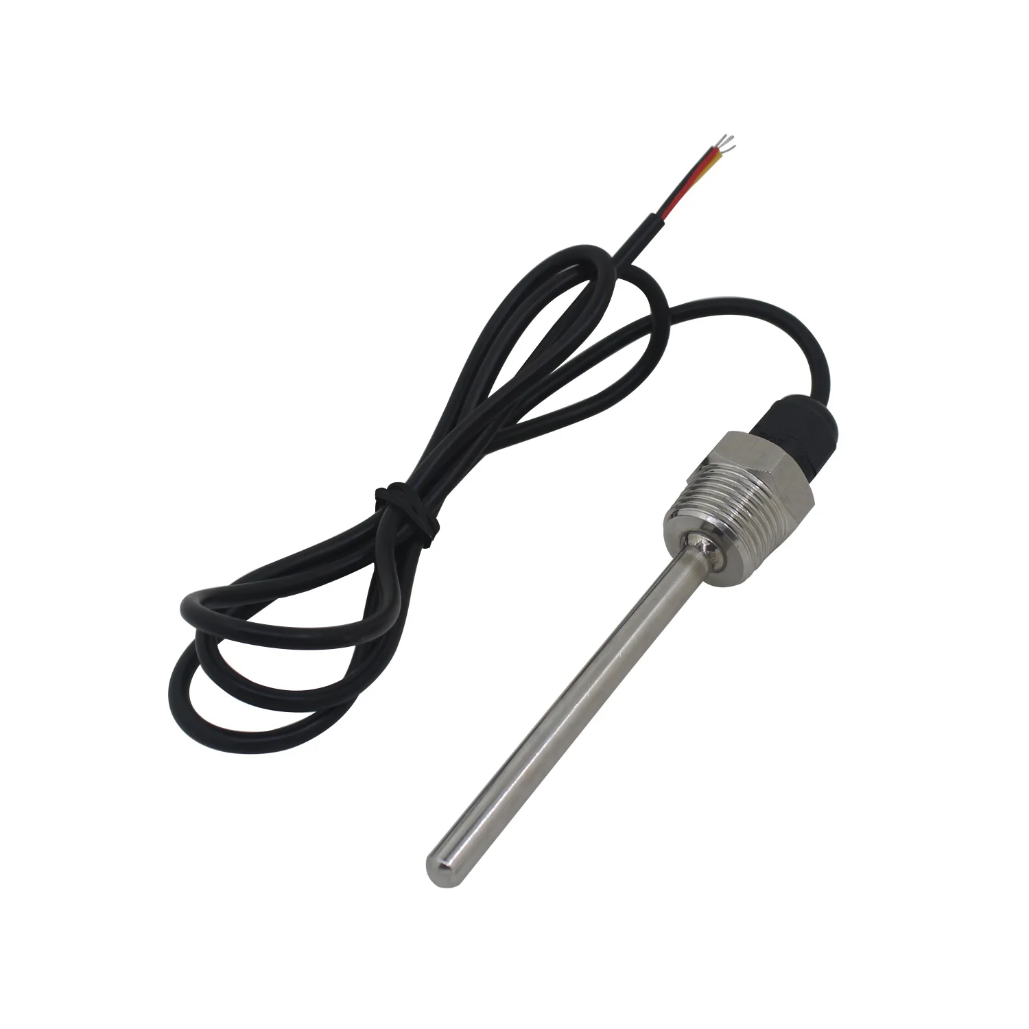 

DS18B20 Digital Temperature Sensor G1/2" Thread Probe DIA=7mm 5m PVC 3-core Wire SUS304 Stainless Steel Shell L30- 200mm