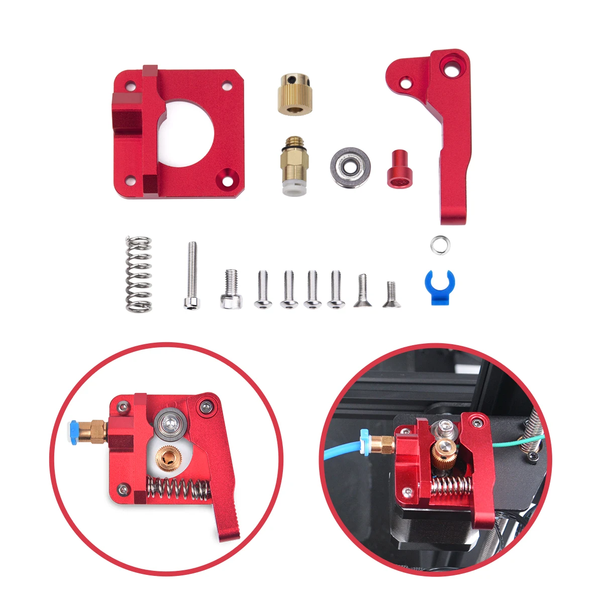 Longer LK1 LK4 LK4 PRO LK5 PRO 3D Red Metal Extruder Aluminum 1.75mm Filament for support other brand 3d printer