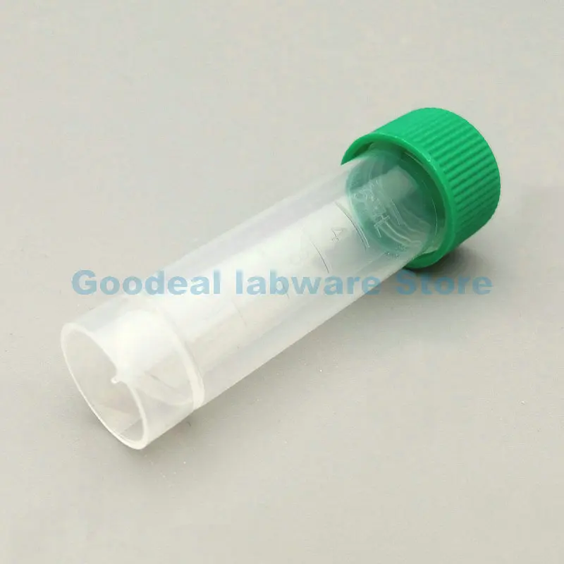 20pcs Lab 5ml Plastic Screw Mouth Freeze Pipe with Leakproof Washer,Transparent Cryovial with Scale,Reagent/Ink Storage Tube