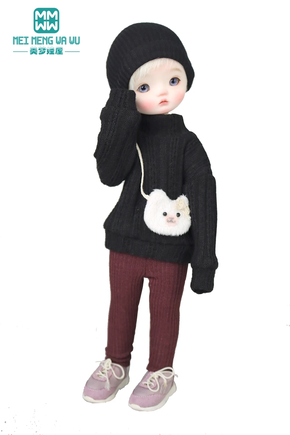 Fits 28-30cm 1/6 BJD clothes Toys YOSD Spherical joint Doll Fashion turtleneck sweater, thread hat