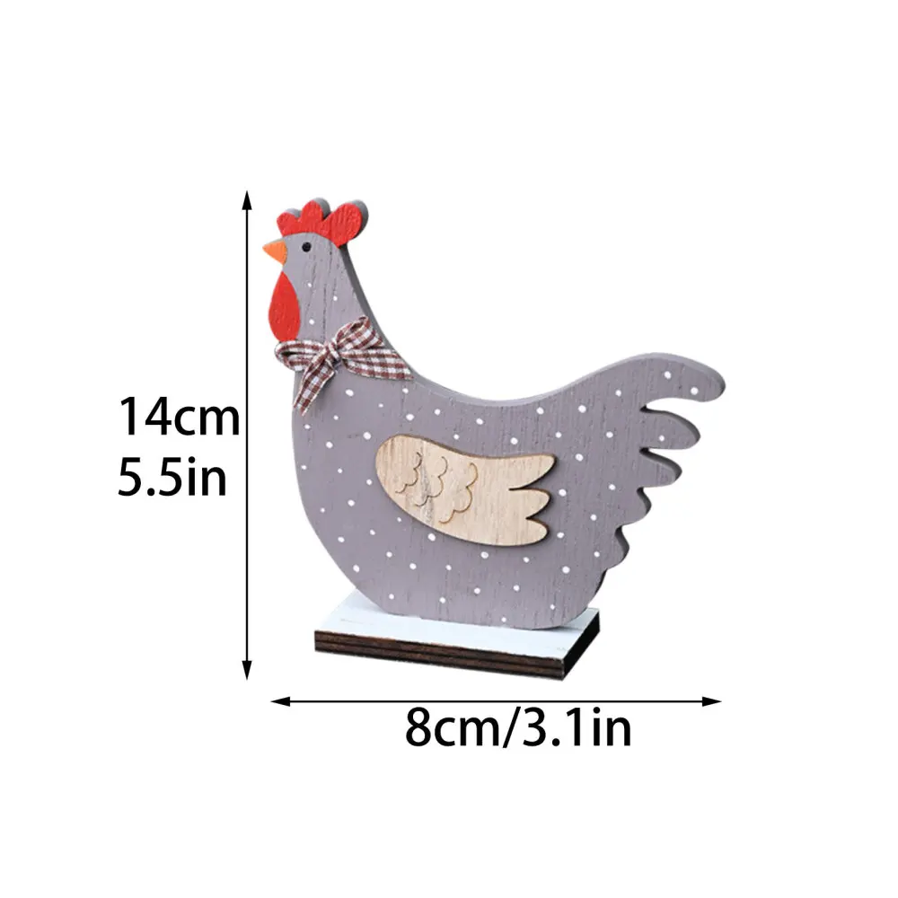 Easter Wooden Rooster Ornament Roosters Ornaments Decorations 2 Colors Gray/gold DIY Craft Figurines