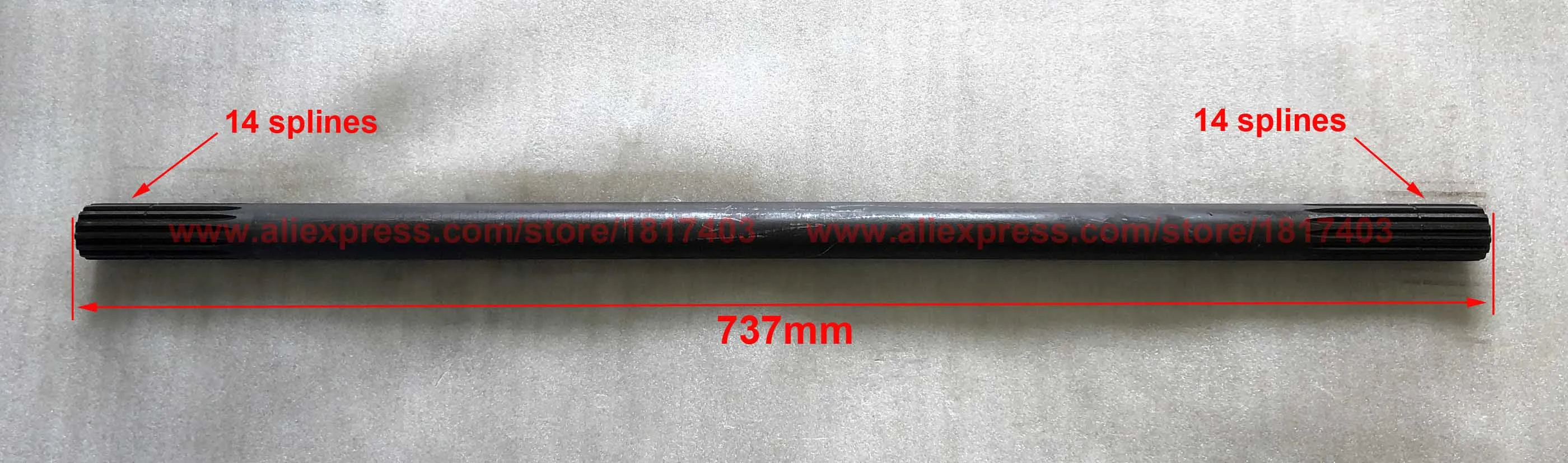 

404.42.204 Shaft (Length: 737mm), JINMA JM tractors parts, JINMA 45-65HP 4WD Tractors, 454, 504, 554, 604, 654