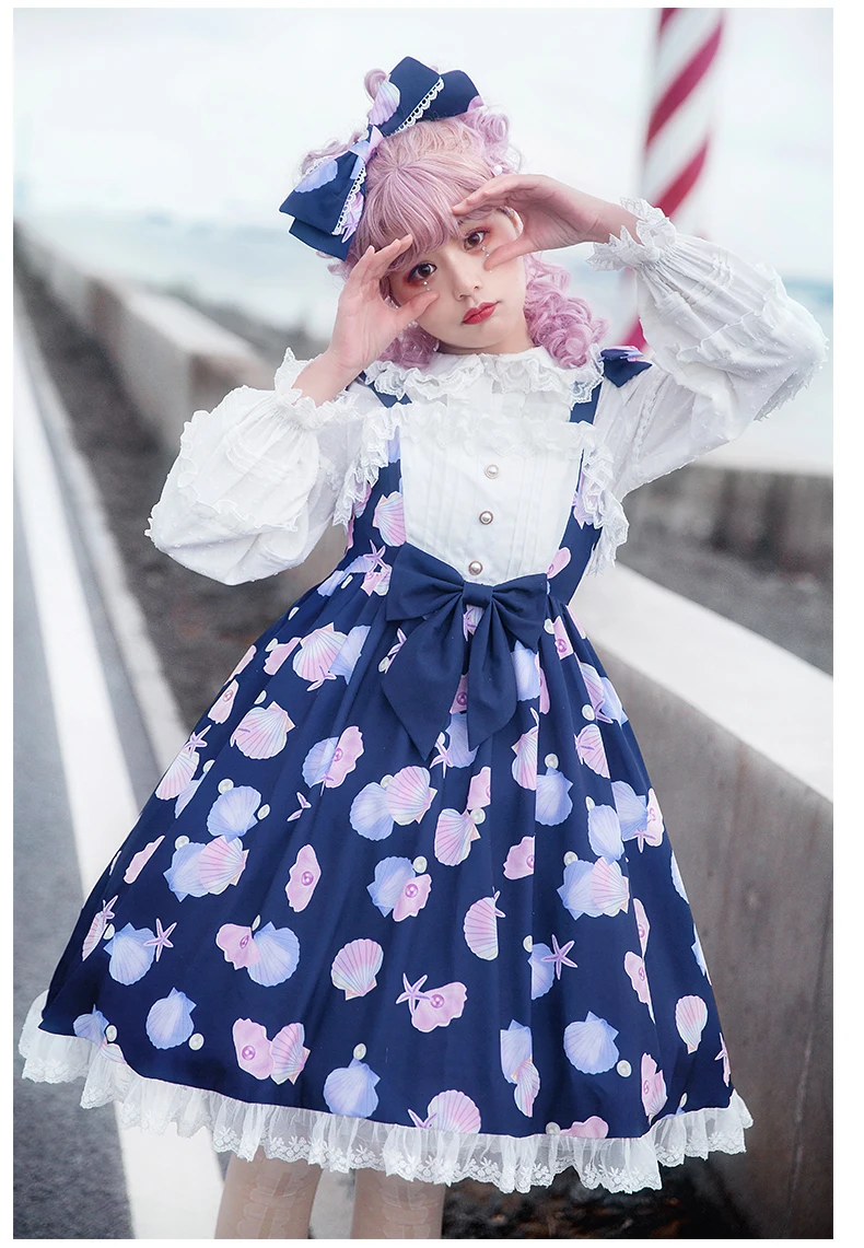 Prinses Victoriaanse Jurk Zoete Lolita Zachte Meisje Band Jurk Vintage Strik Leuke Hoge Taille Kawaii Meisje Gothic Lolita Cos Loli