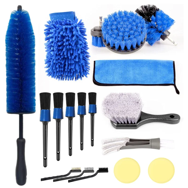 

Car Cleaning Brushes Set Detailing Brush Power Scrubber Drill Brush For Car Leather Air Vents Rim Cleaning Dirt Dust Clean Tools