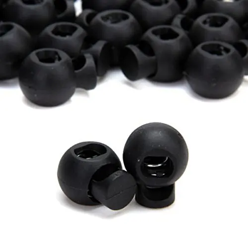 100 Piece Cord Stopper DIY Black Plastic Connector Cord Lock Stopper Switch Cover