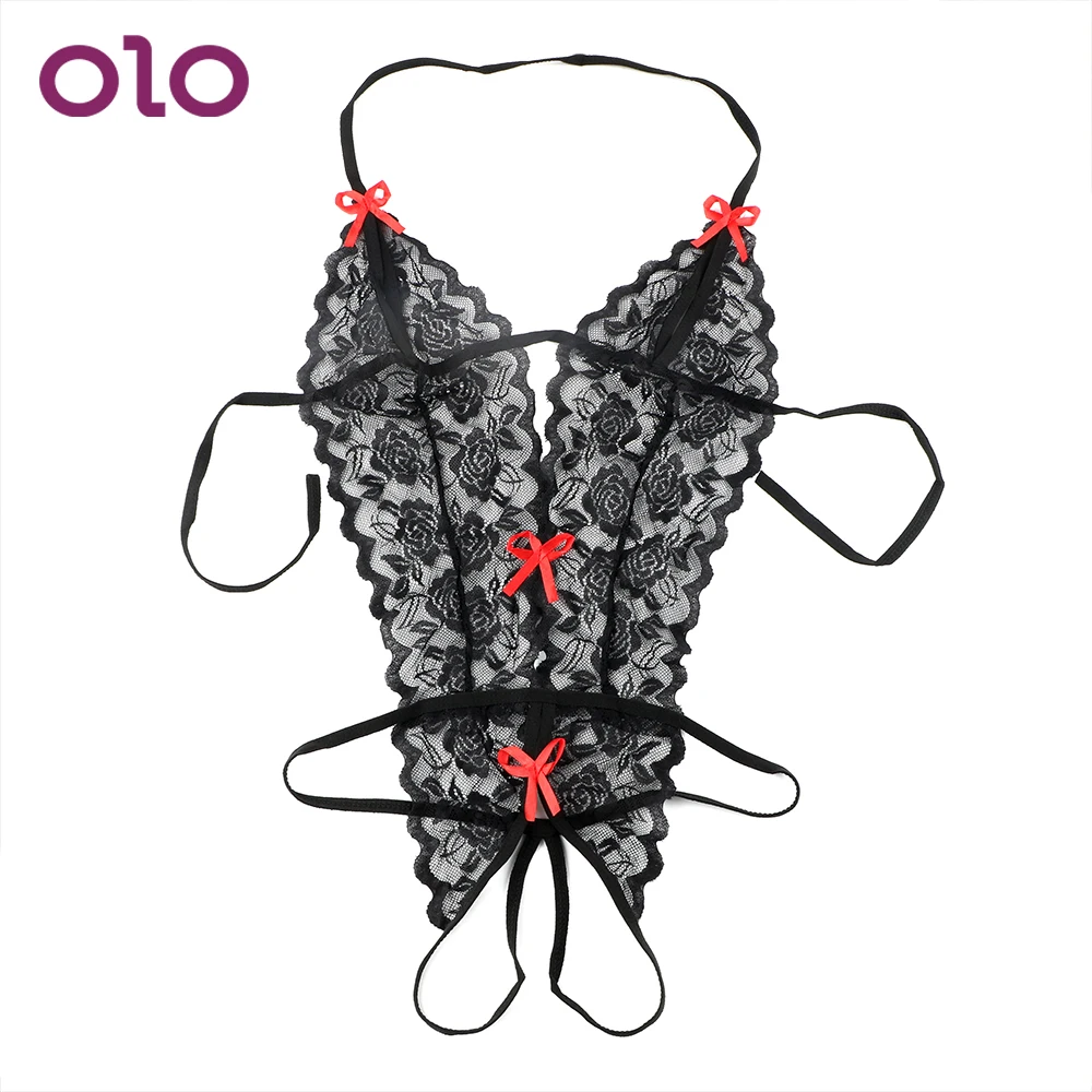 OLO-Costumes sexy en dentelle pour adultes, sous-vêtements à trois points, string, lingerie siamoise, produits pour adultes, 7.0