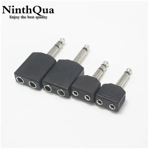 1/4" Mono / Stereo Audio Jack Plug Adapter Male to Female 3.5mm / 6.35mm Dual Jack Headphone Microphone Y Splitter Converter